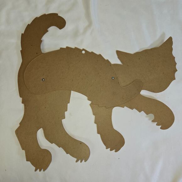 Vintage Beistle Halloween Black Cat Moveable Jointed Die Cut Pair 1960s Decor - Picture 6 of 14